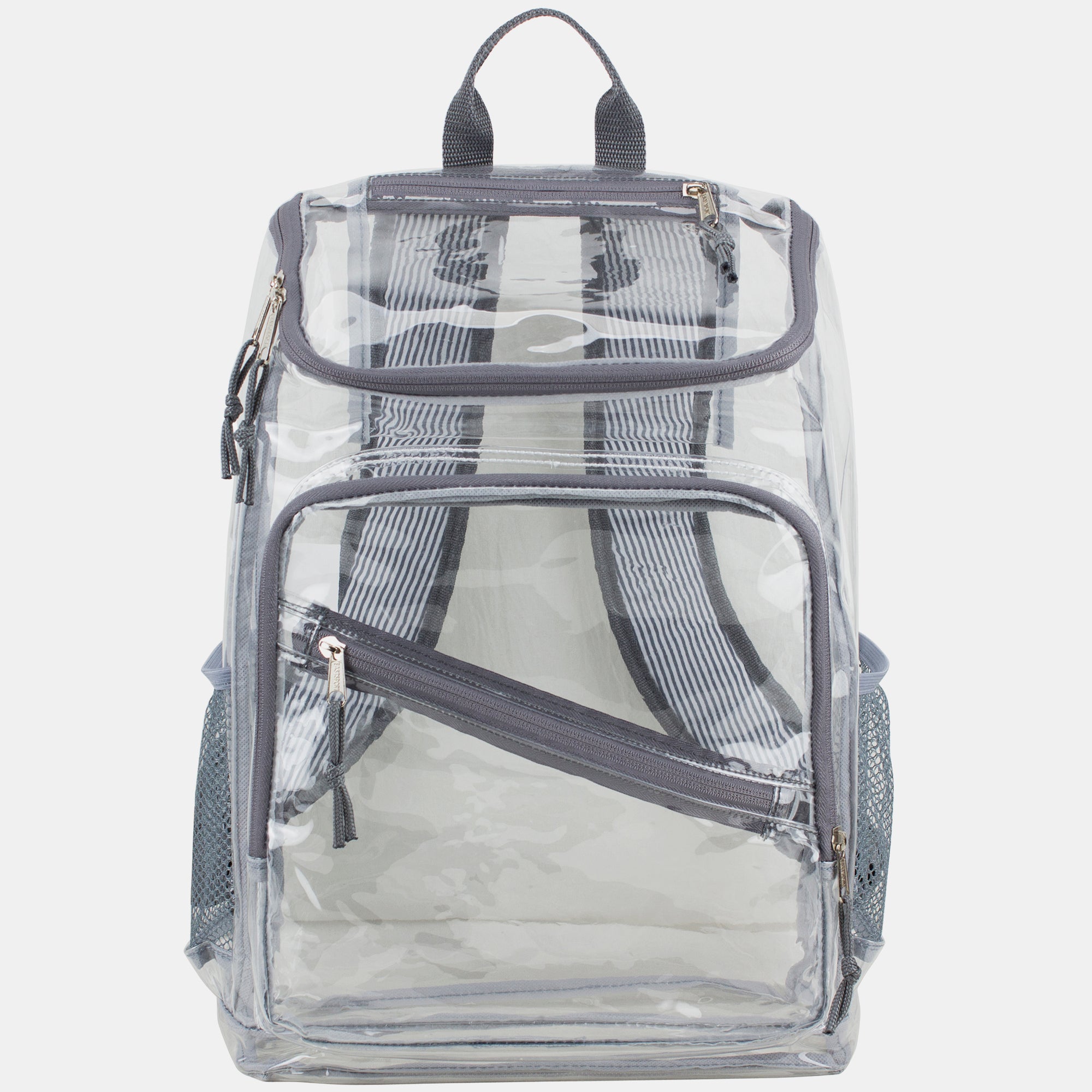 Eastsport Durable Clear Top Loader Backpack with Adjustable Colorful Straps - Transparent