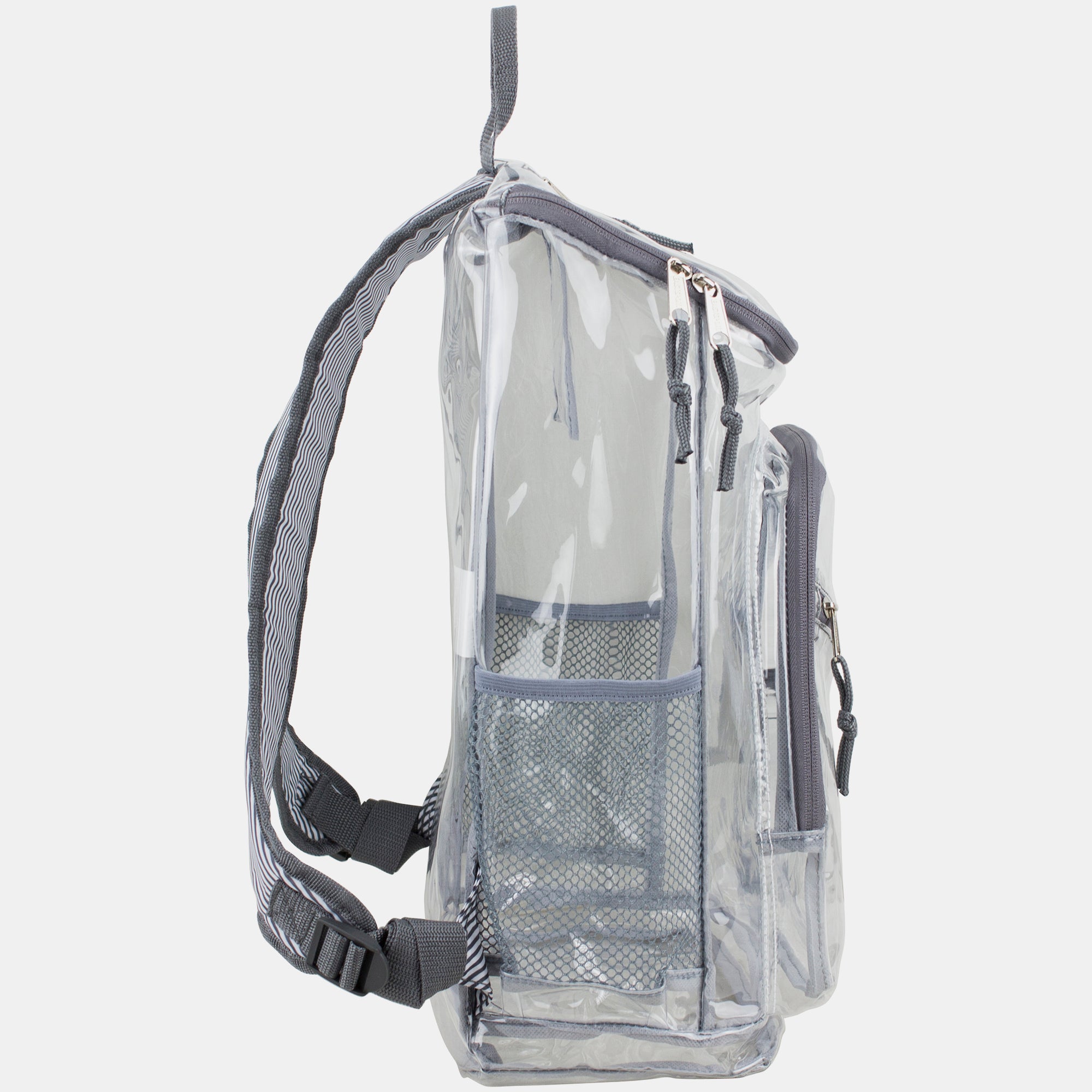 Eastsport Durable Clear Top Loader Backpack with Adjustable Colorful Straps - Transparent