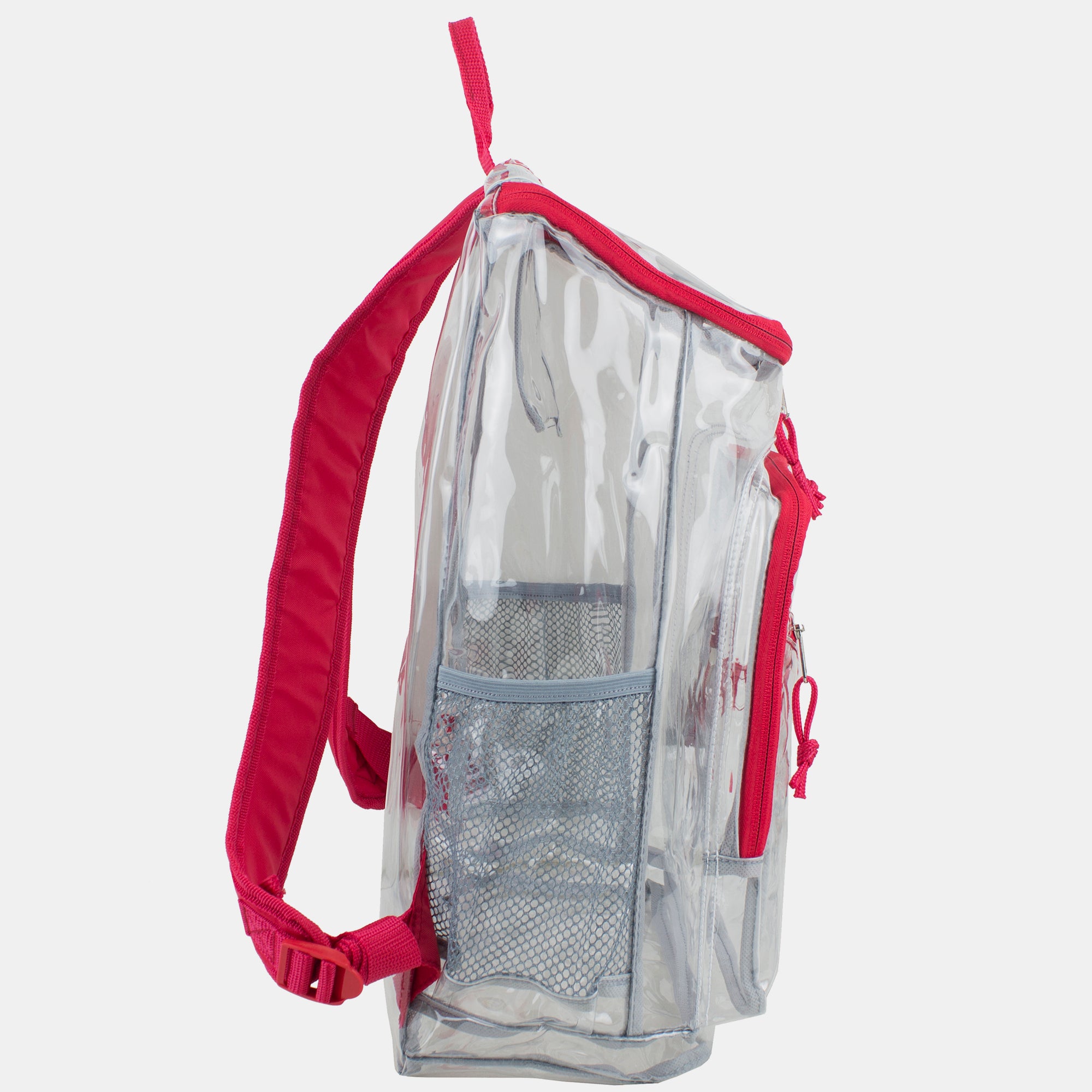 Eastsport Durable Clear Top Loader Backpack with Adjustable Colorful Straps - Transparent