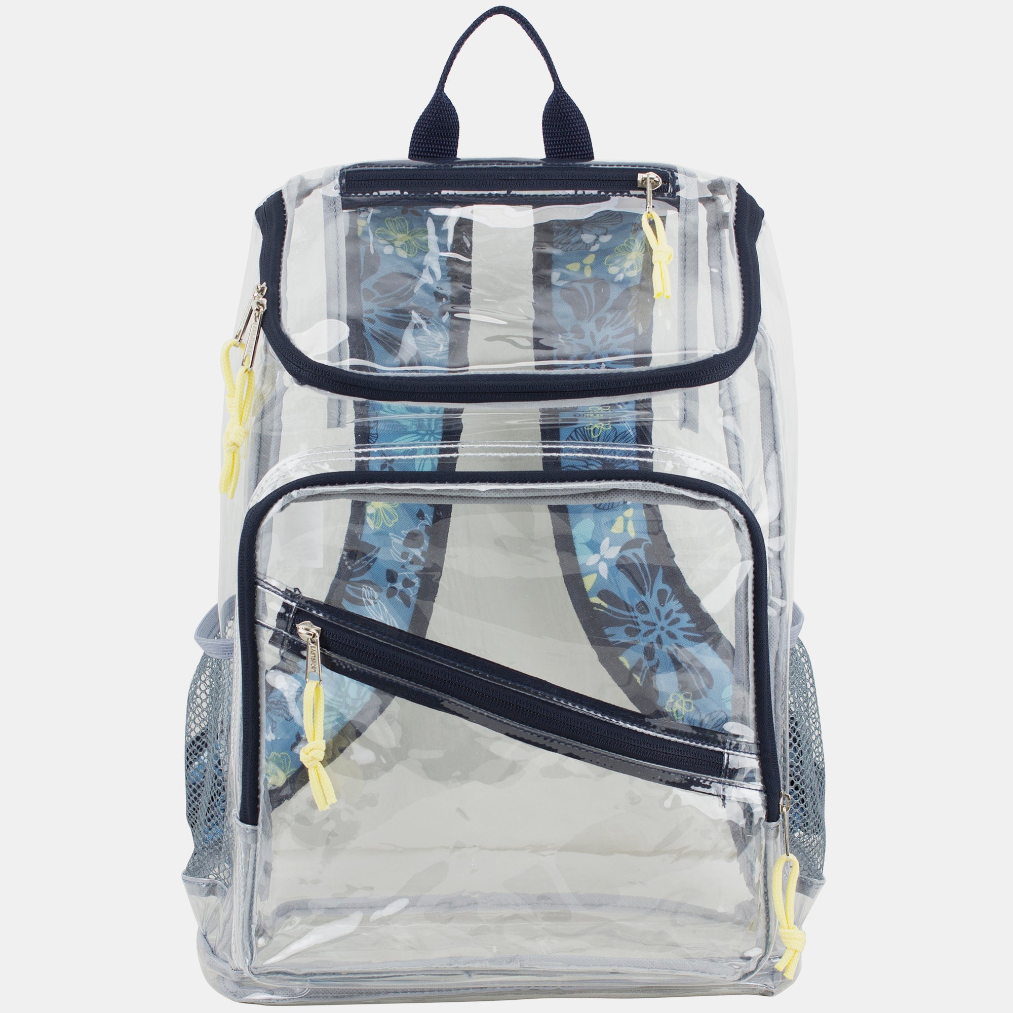 Eastsport Durable Clear Top Loader Backpack with Adjustable Colorful Straps - Transparent