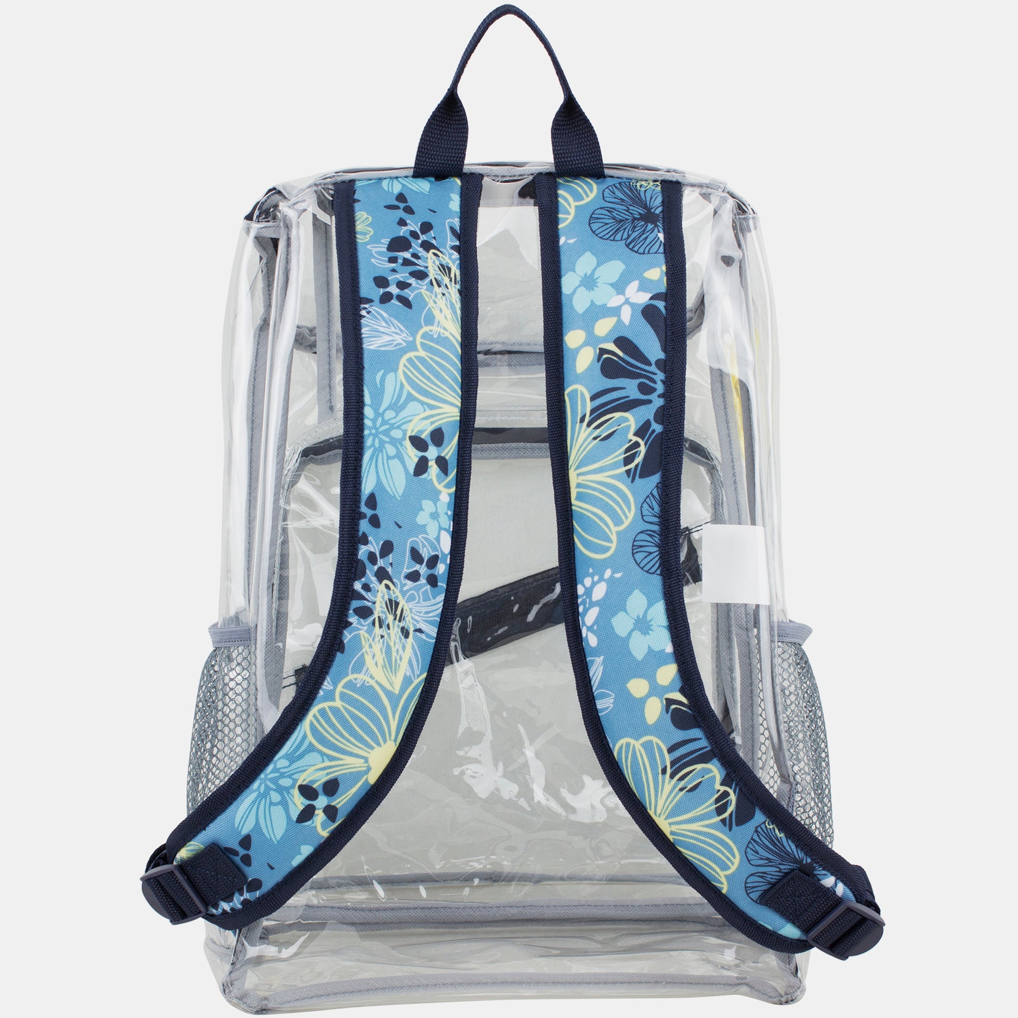 Eastsport Durable Clear Top Loader Backpack with Adjustable Colorful Straps - Transparent