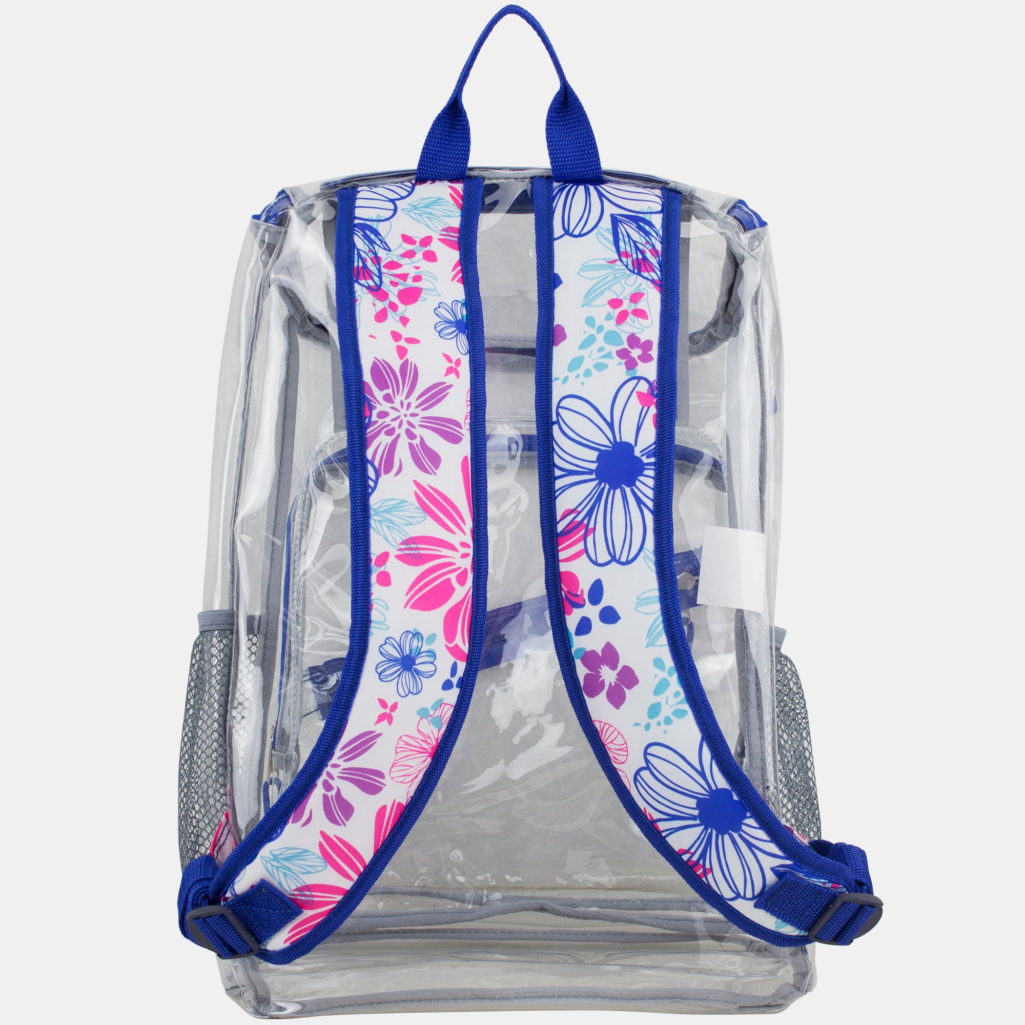 Eastsport Durable Clear Top Loader Backpack with Adjustable Colorful Straps - Transparent