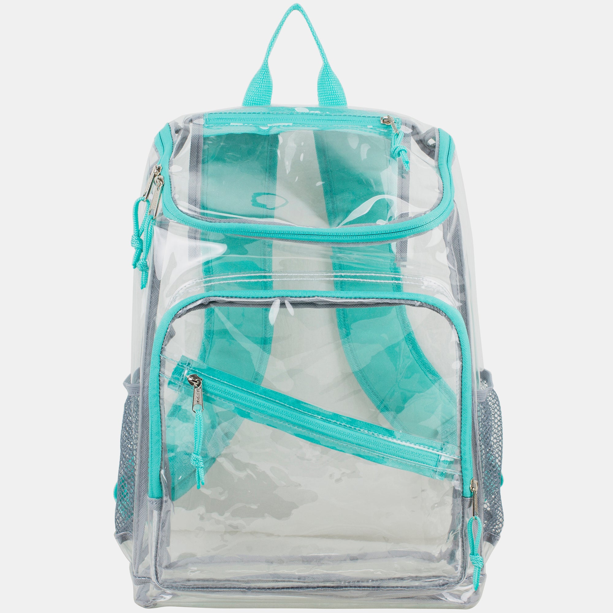 Eastsport Durable Clear Top Loader Backpack with Adjustable Colorful Straps - Transparent