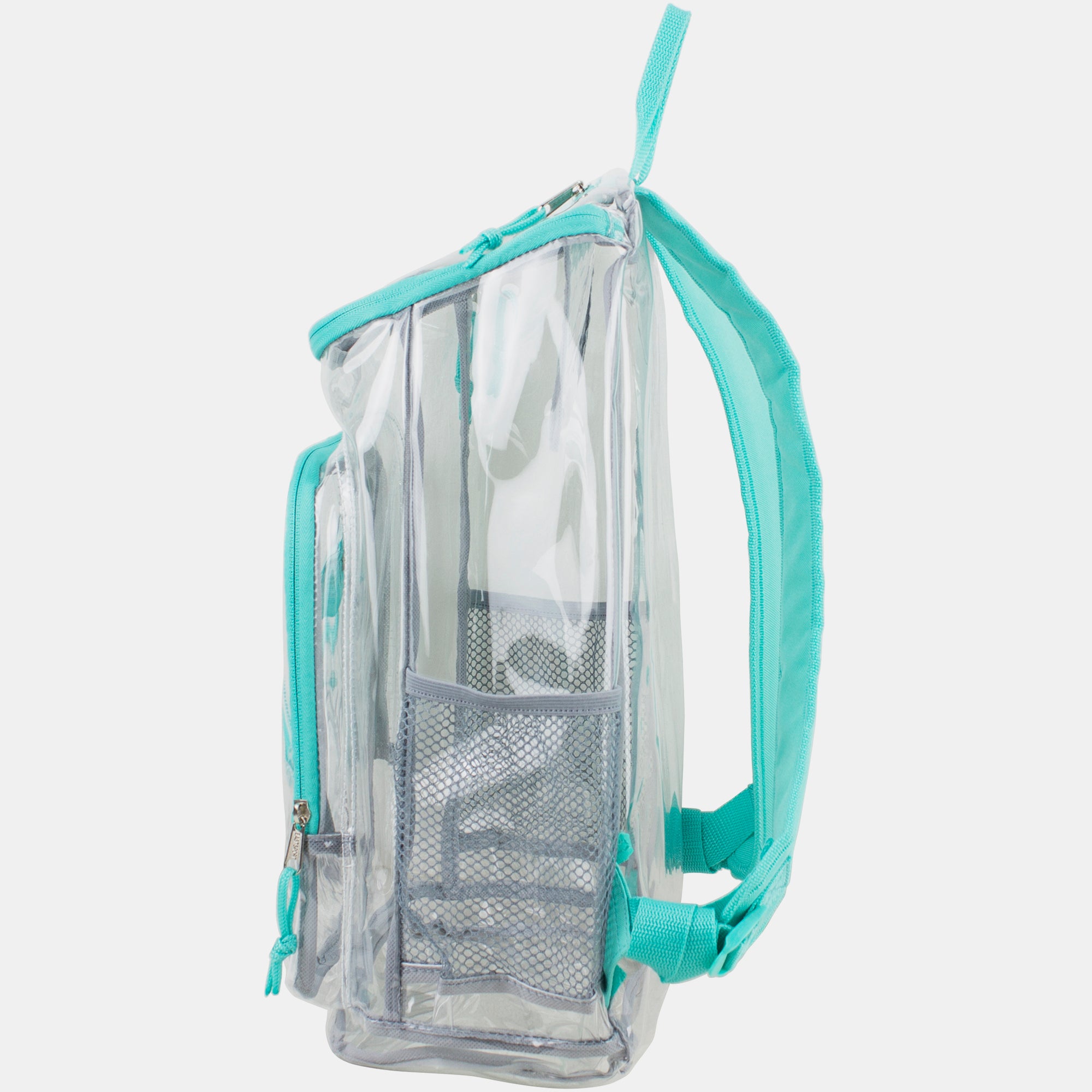 Eastsport Durable Clear Top Loader Backpack with Adjustable Colorful Straps - Transparent