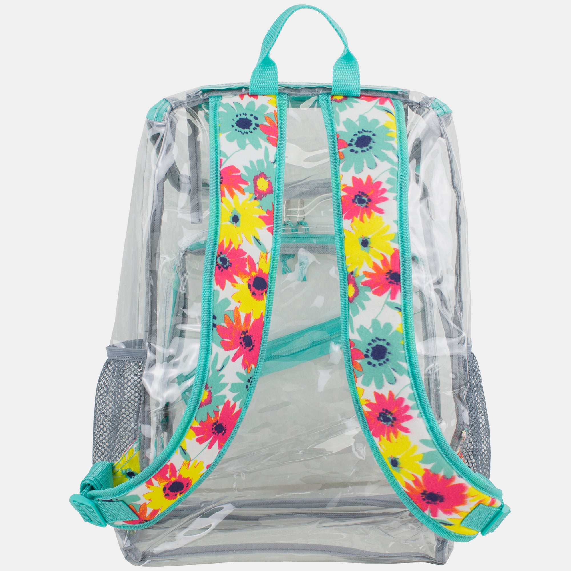 Eastsport Durable Clear Top Loader Backpack with Adjustable Colorful Straps - Transparent