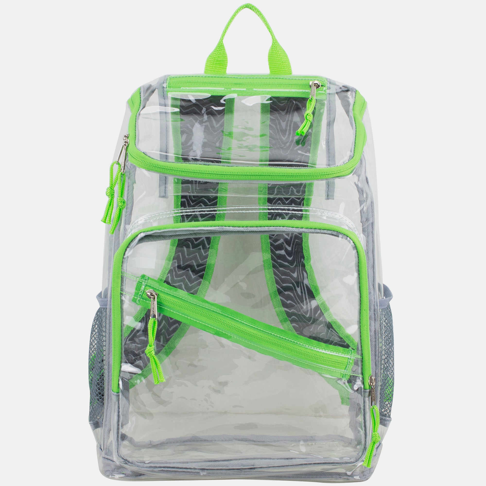 Eastsport Durable Clear Top Loader Backpack with Adjustable Colorful Straps - Transparent