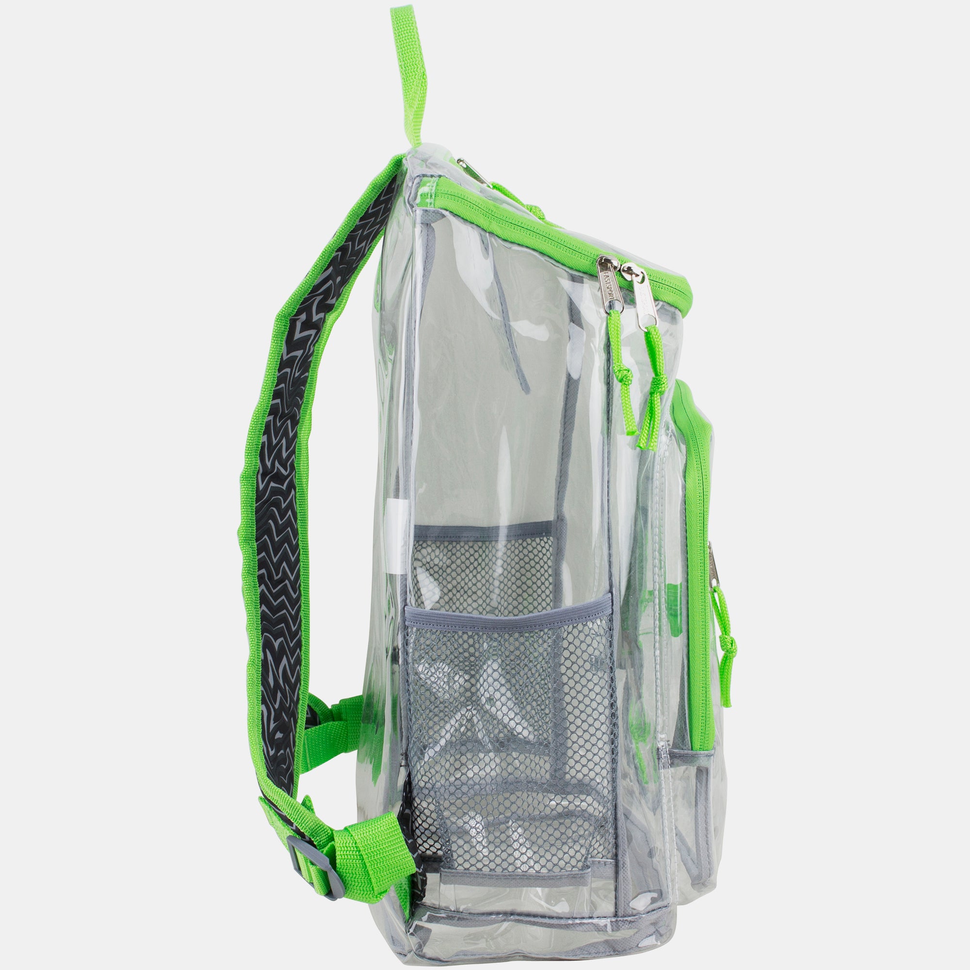 Eastsport Durable Clear Top Loader Backpack with Adjustable Colorful Straps - Transparent