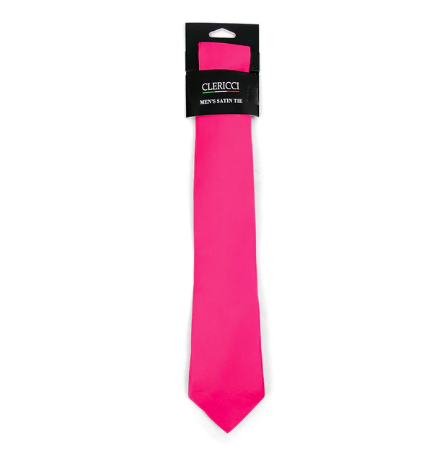 Solid Satin Slim Tie with Paper Band