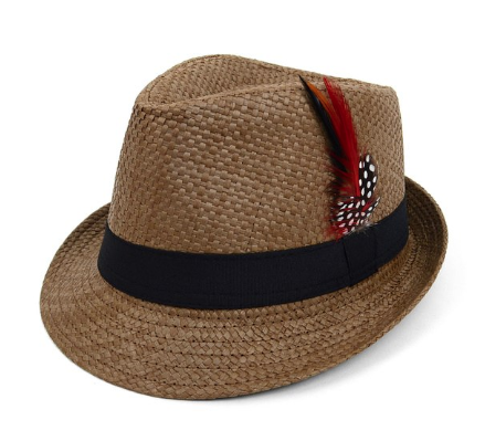 Woven Trilby Fedora Hat