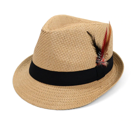 Woven Trilby Fedora Hat