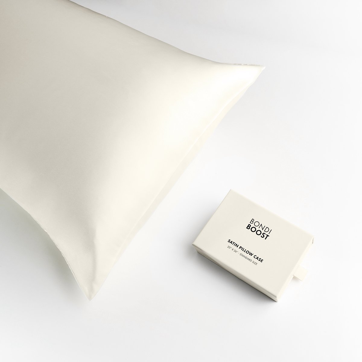 Ivory Satin Pillowcase - STANDARD