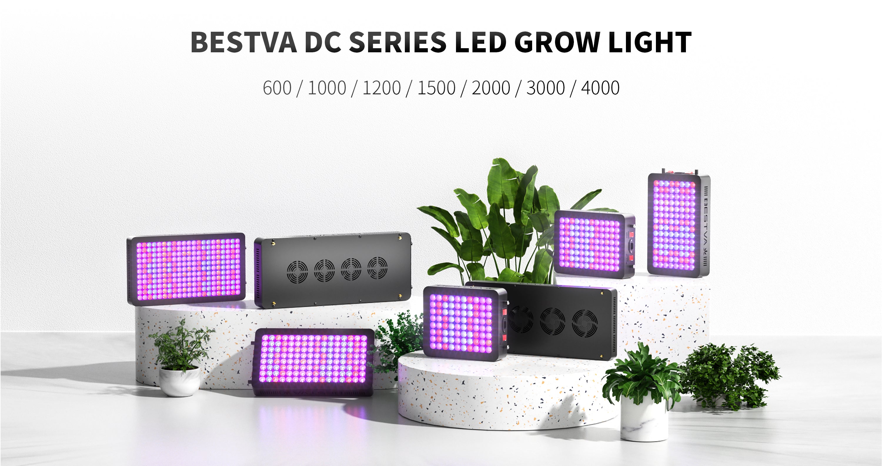 NEW BESTVA DC Series 1000W LED Grow Light Full Spectrum Grow Lamp-1 Button