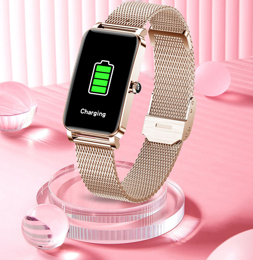 Viedefit-Rose-Smart-Watch-Silver-fast-charging