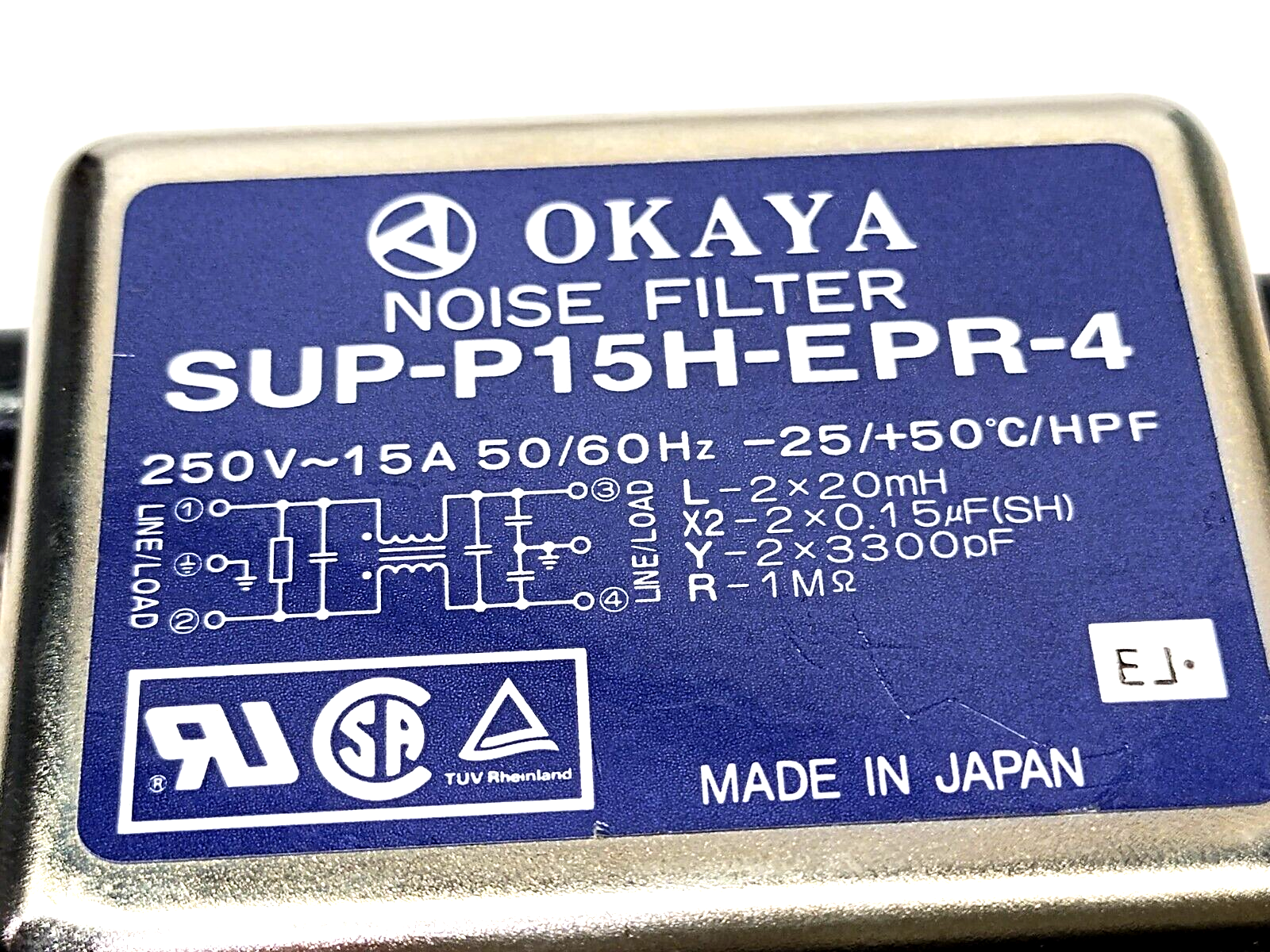 Okaya SUP-P15H-EPR-4 Noise Filter 250V 15A