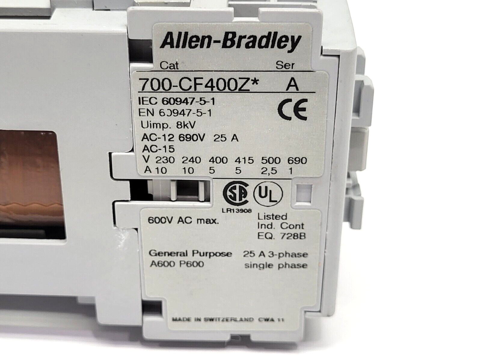 Allen Bradley 700-CF400ZJ Ser. A Control Relay 24VDC