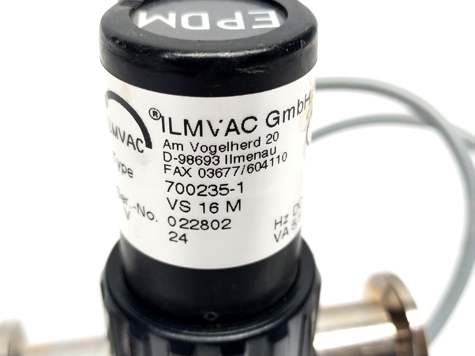 ILMVAC 700235-1 EPDM Vacuum Through Valve VS 16 M 24VDC 5.5VA DN4 G 1/4