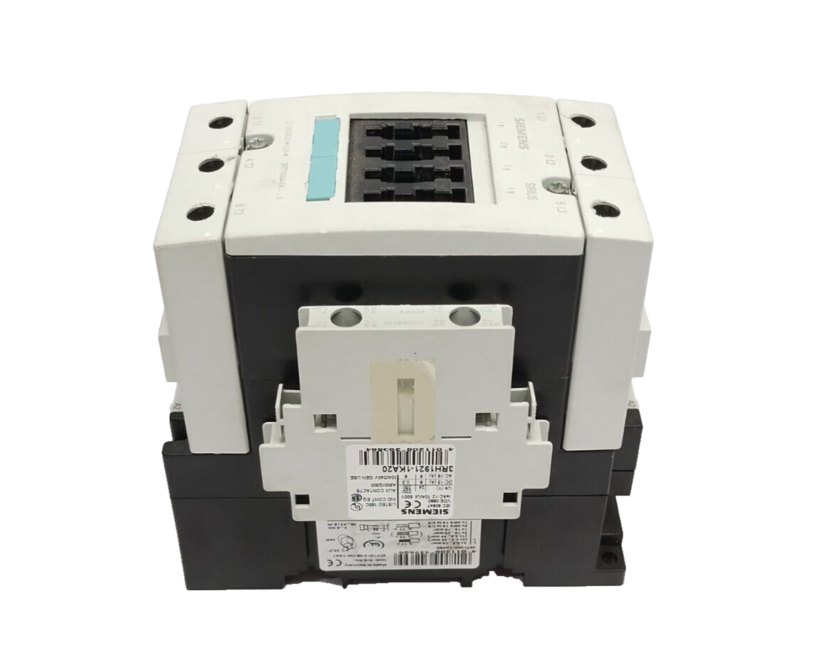 Siemens 3RT1044-1AK60 Power Contactor 65A 120VAC 3-Pole 30kW