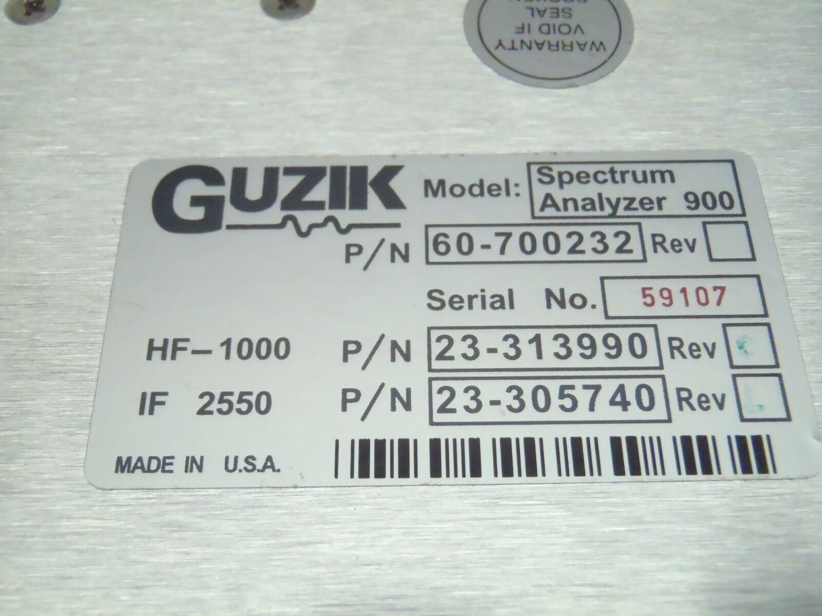 Guzik 60-700232 Spectrum Analyzer 900