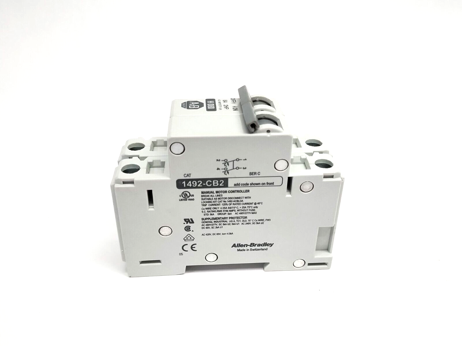 Allen Bradley 1492-CB2H080 Ser. C Miniature Circuit Breaker 8A 2HP