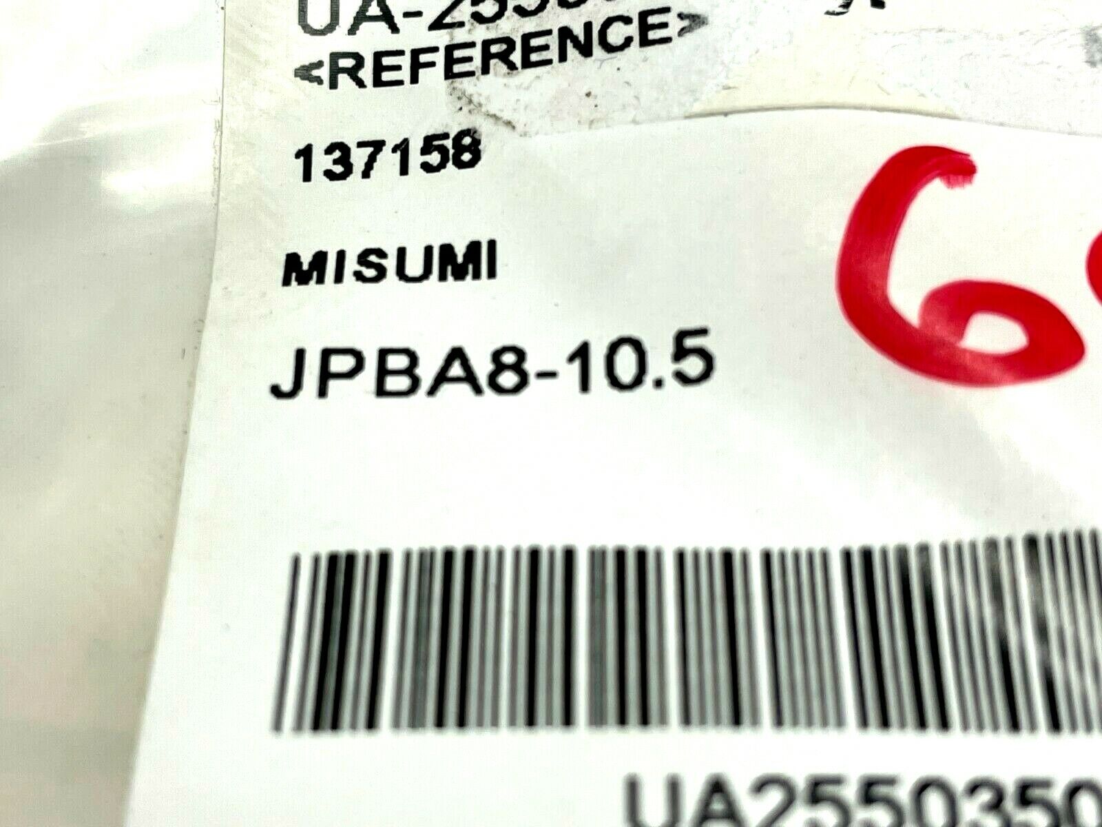 MiSUMi JPBA8-10.5 Large Head Locating Pin Tapered Tip Straight Shank