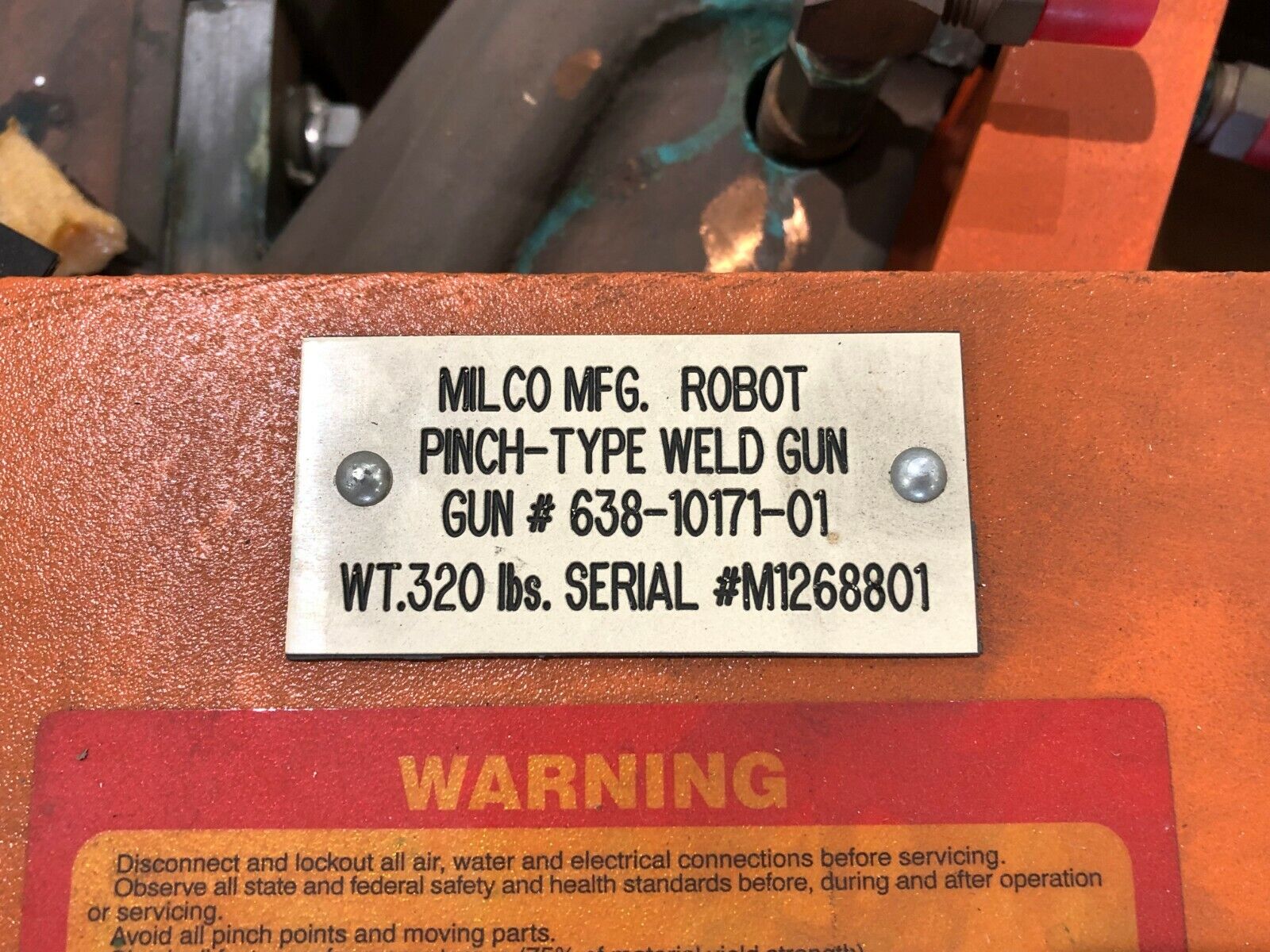Milco 638-10171-01 Robot Pinch Type Weld Gun Spot Welder