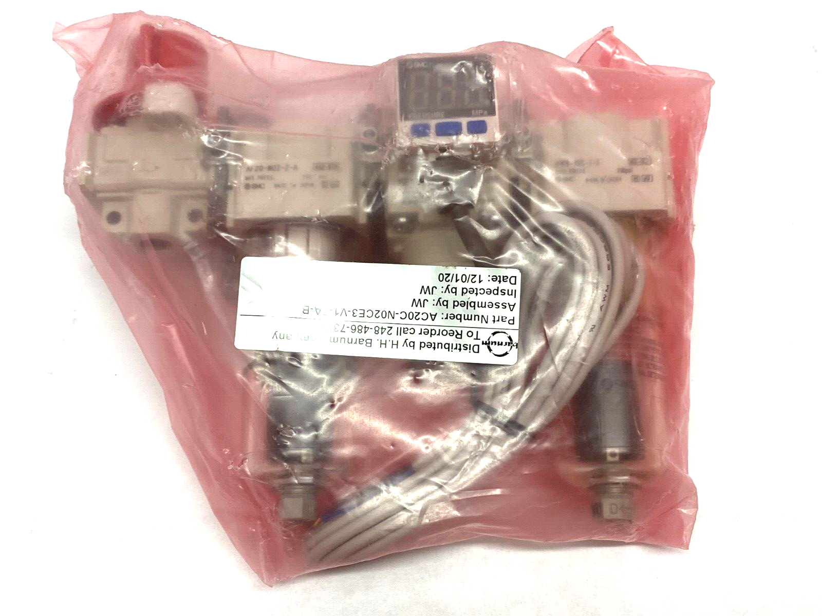 SMC AC20C-N02CE3-V1-ZA-B Modular Air Filter and Regulator Unit w/ Lockout