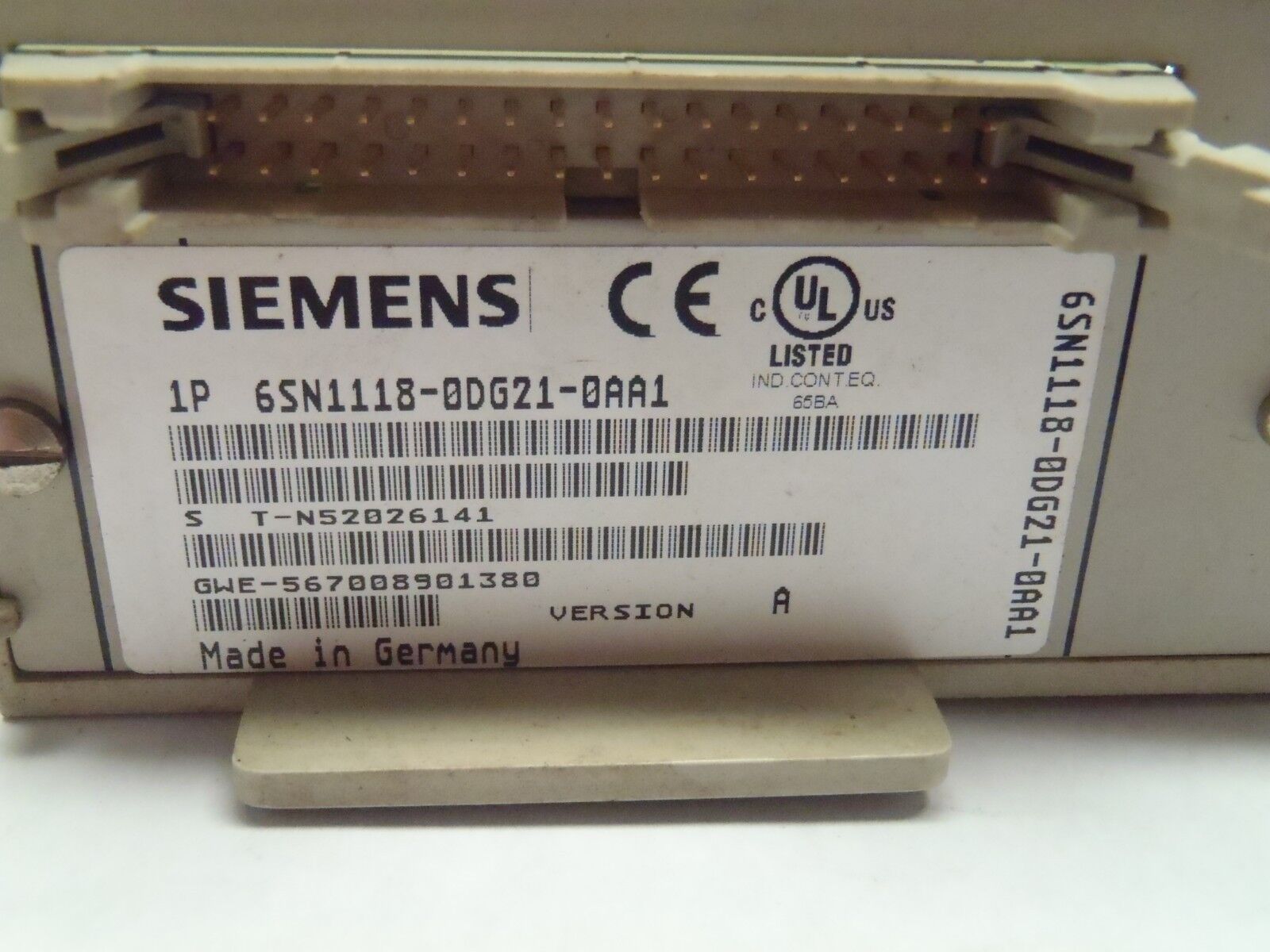 Siemens 1P 6SN1118-0DG21-0AA1 SIMODRIVE Version A Control Module