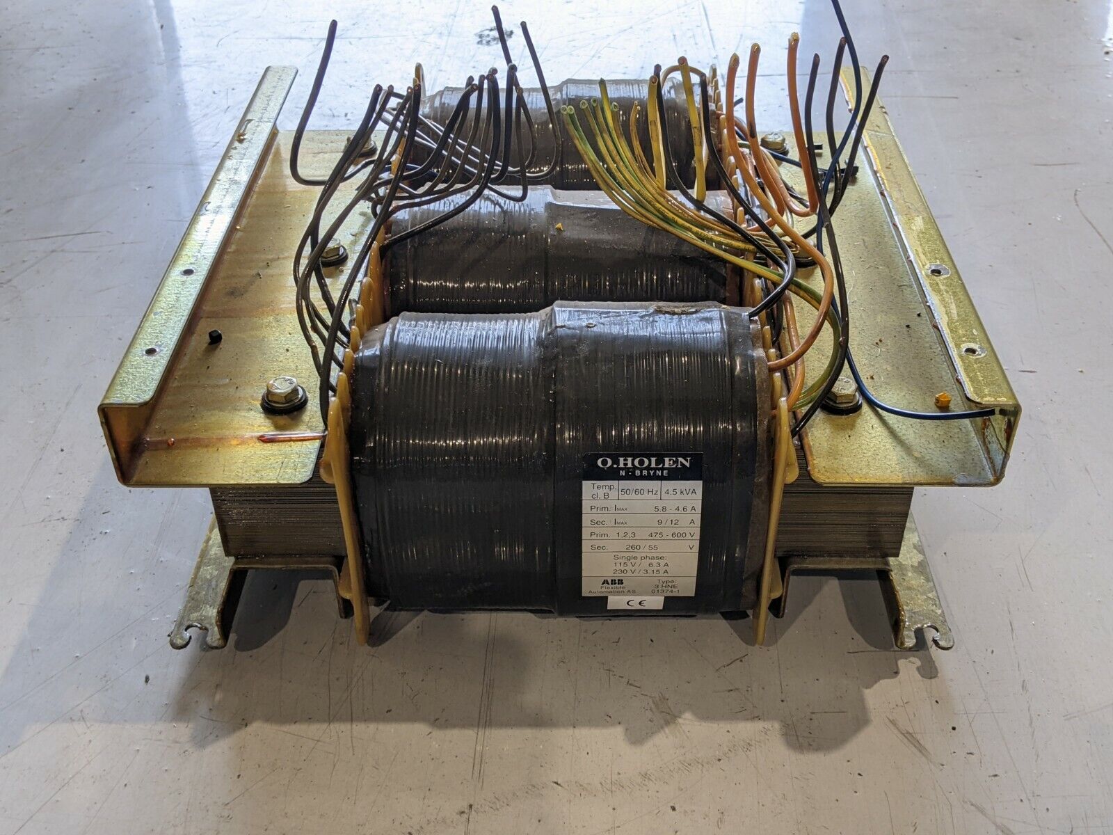 O. Holen ABB 3 HNE 01374-1 Transformer 475-600V Primary, 260/55V Secondary