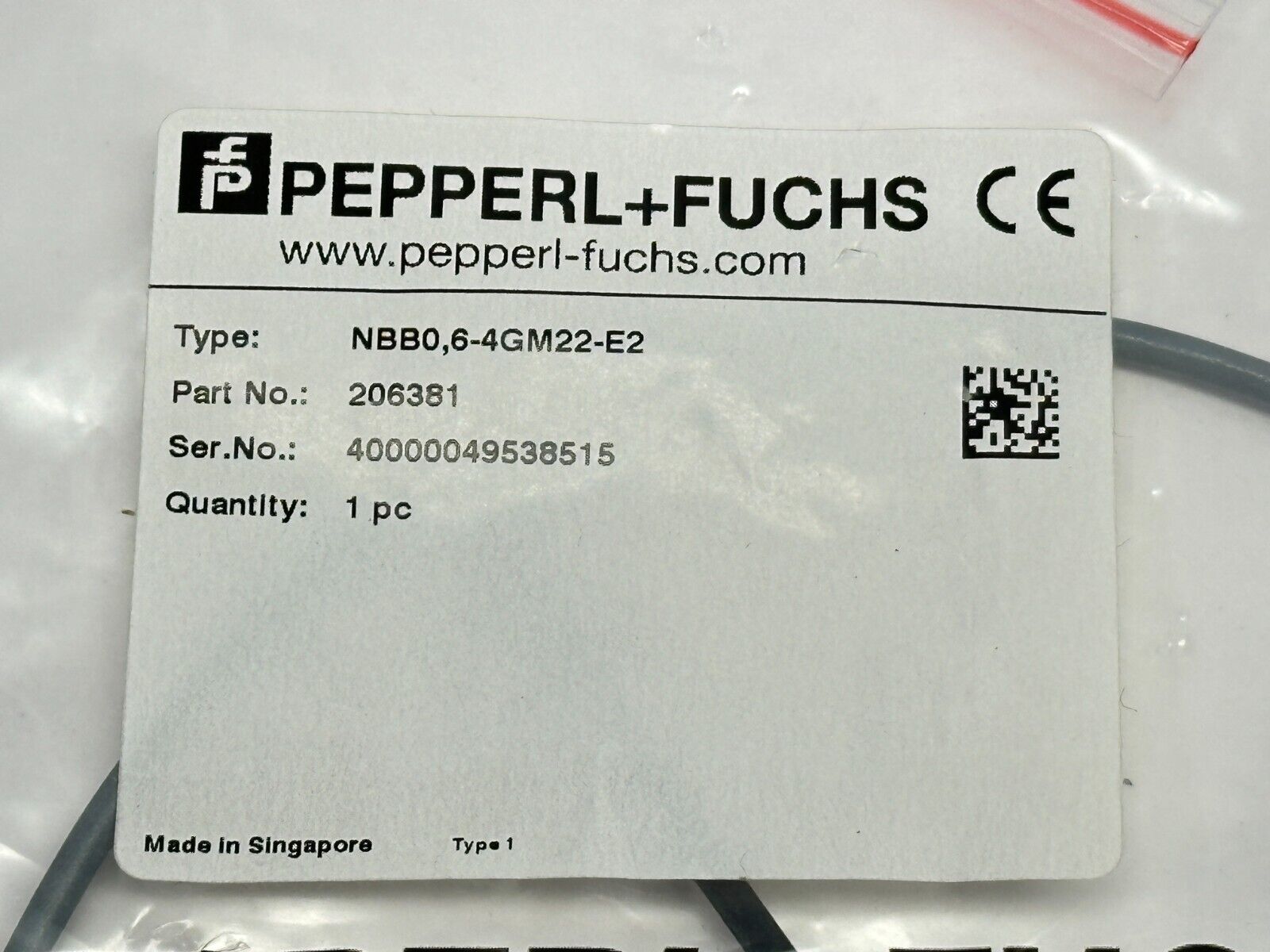 Pepperl+Fuchs NBB0,6-4GM22-E2 Inductive Sensor PNP 2m 206381