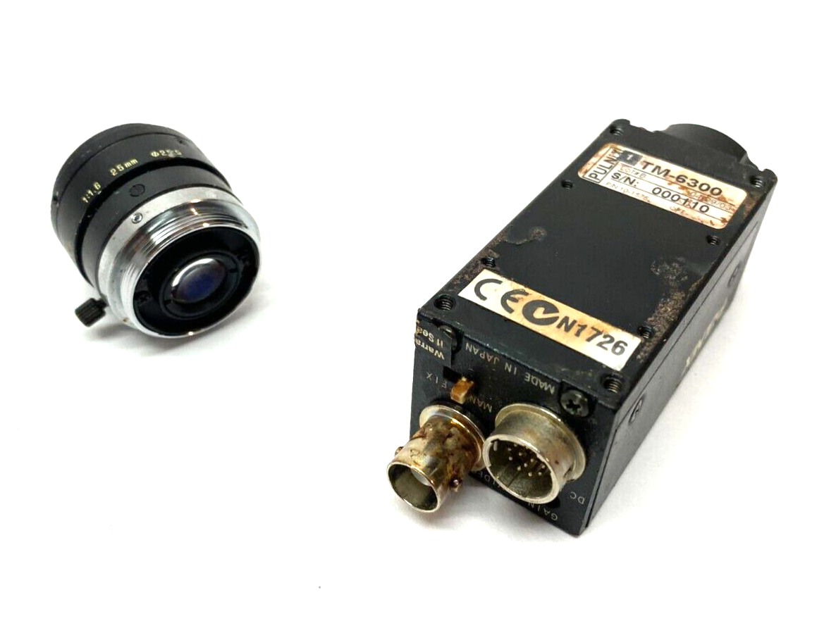 Pulnix TM-6300 Monochrome Full-Frame Shutter Camera 10-1575 w/ Lens