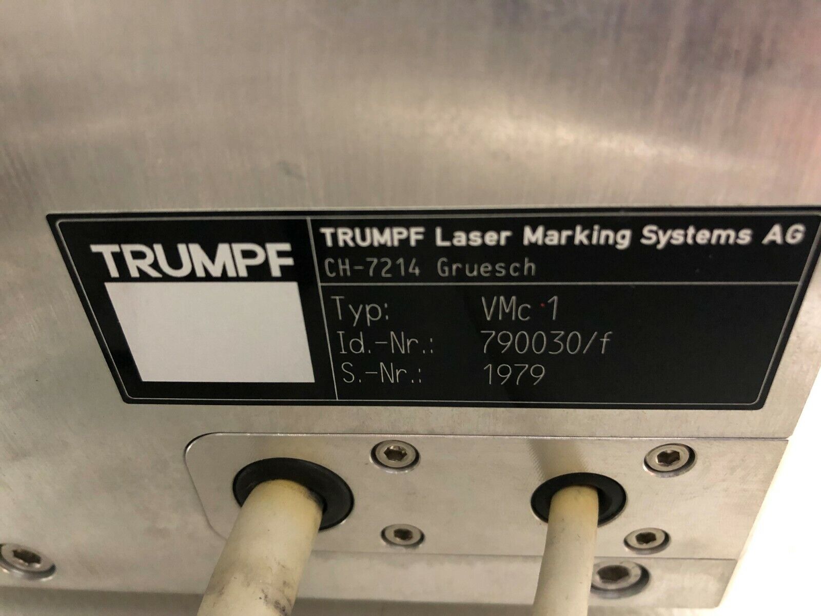 Trumpf Laser Marking Systems VMc 1 w/ Trumpf HSC 10 Head, Marker System