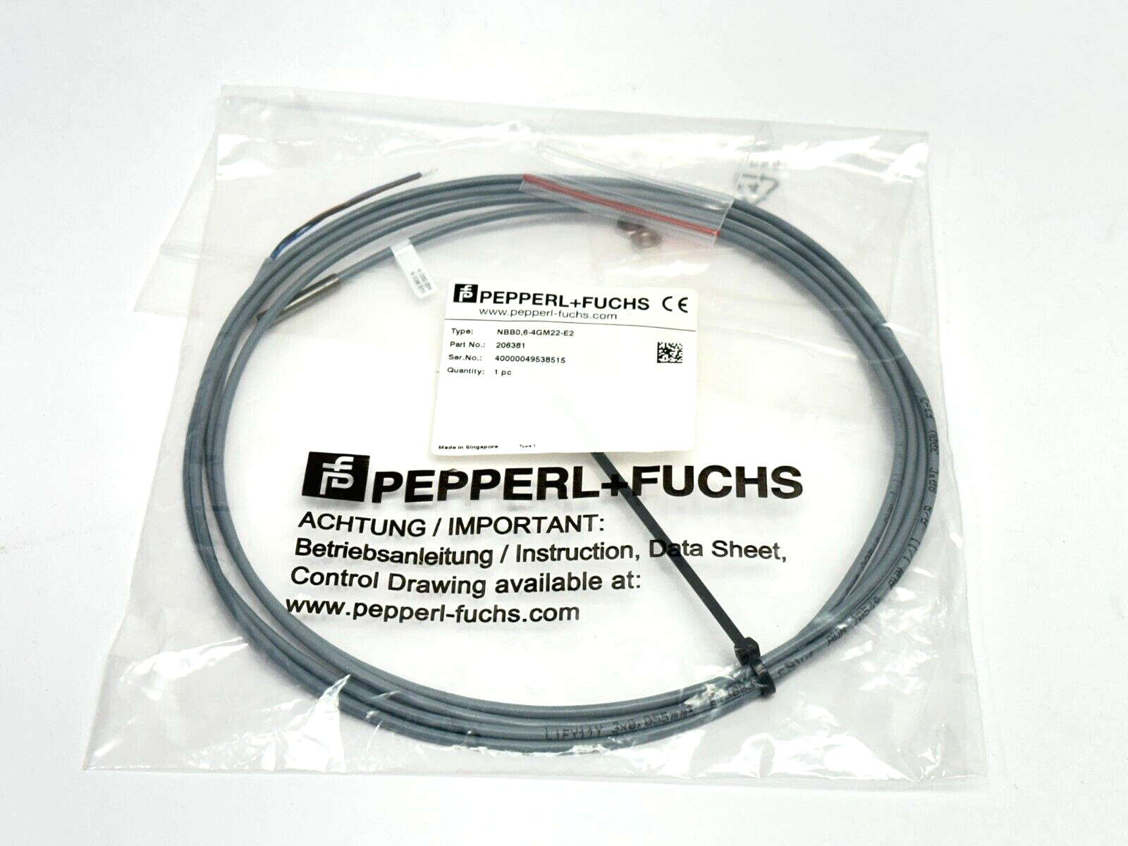 Pepperl+Fuchs NBB0,6-4GM22-E2 Inductive Sensor PNP 2m 206381