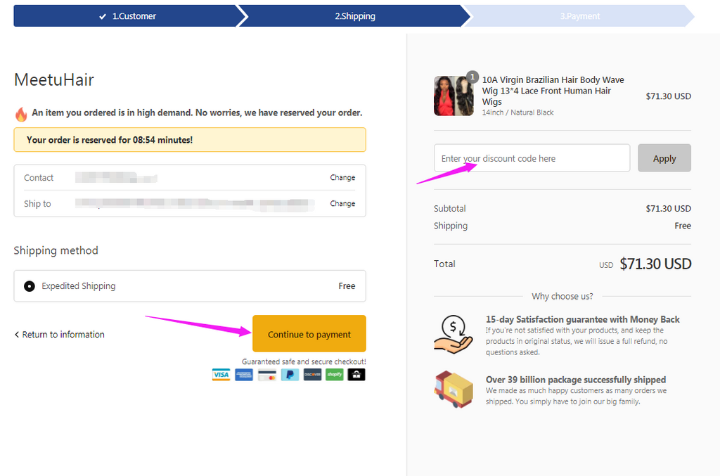 Meetu Hair How To Pay
