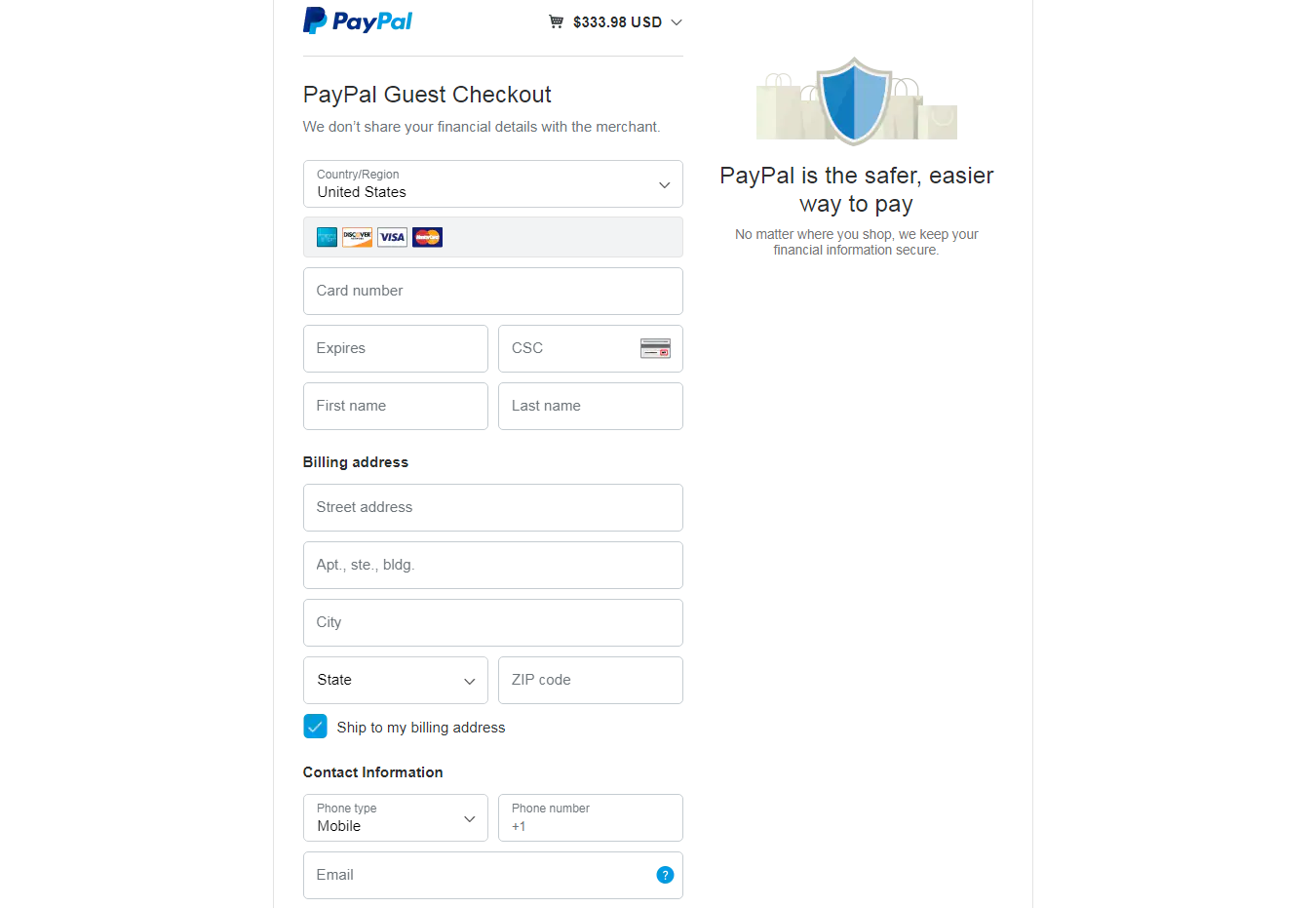 payment method