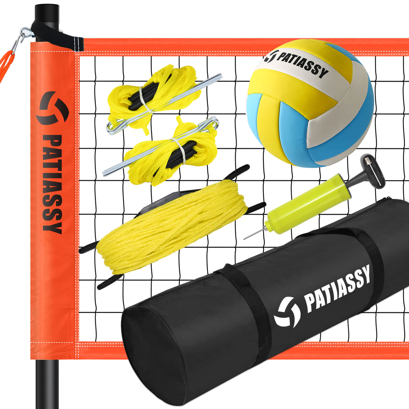 Patiassy Outdoor Portable Volleyball Net Set System for Backyard