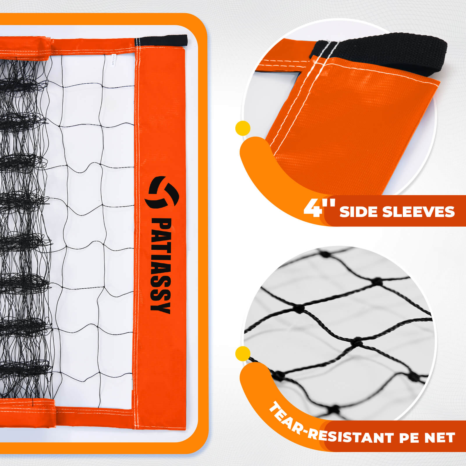 Patiassy Outdoor Portable Volleyball Net Set System for Backyard