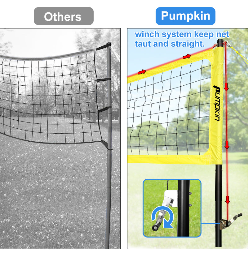 Portable Professional Volleyball Net System for Outdoor Beach, Backyard