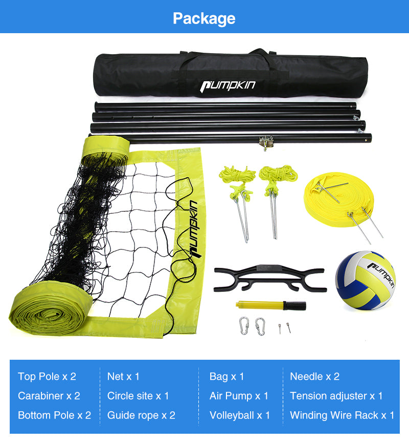 Portable Professional Volleyball Net System for Outdoor Beach, Backyard