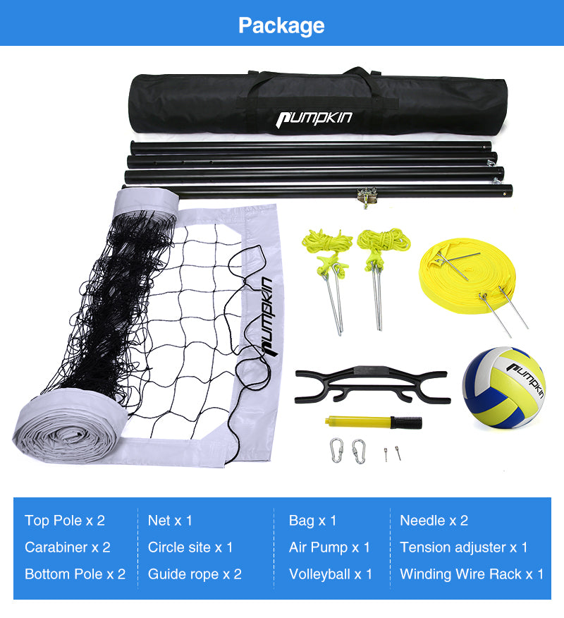 Portable beach volleyball net with Storage Bag, Upgraded Adjustable ...