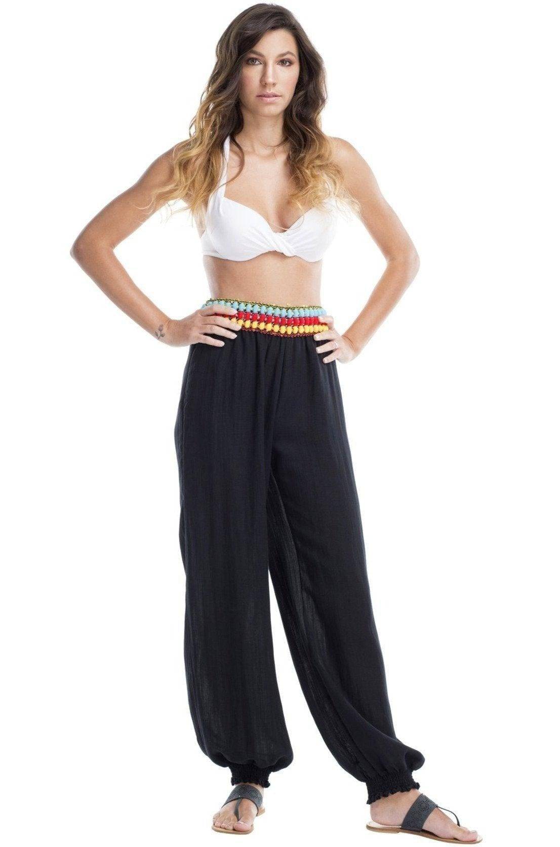 Multi Pom Pom Jogger Pants | Miami Fashions available online or in store locally