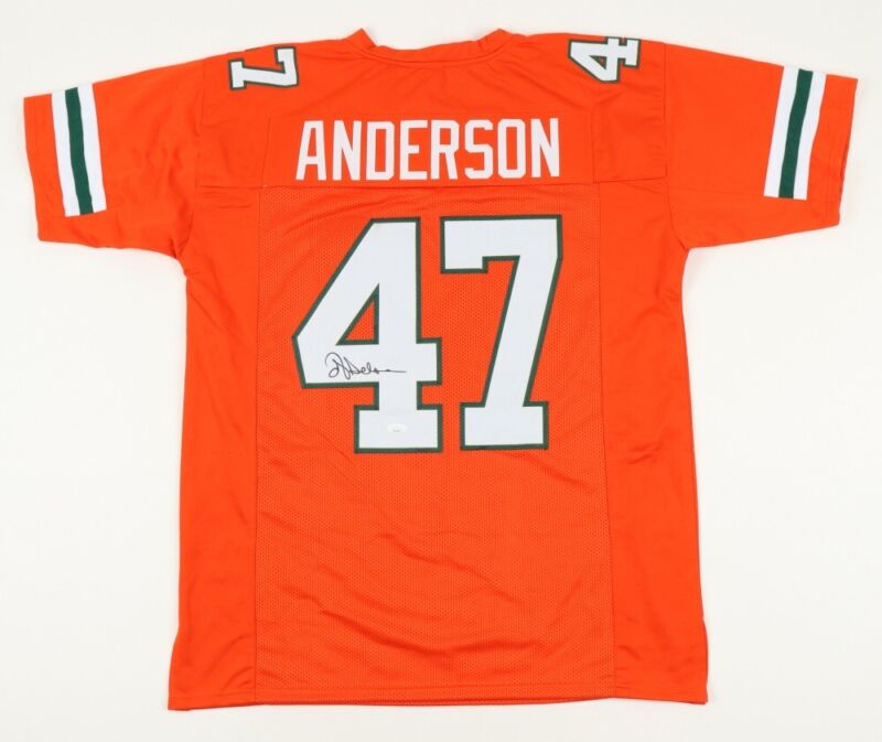 OTTIS ANDERSON SIGNED AUTOGRAPHED MIAMI HURRICANES CUSTOM JERSEY JSA COA