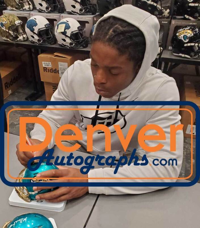 Laviska Shenault Signed Jacksonville Jaguars Flash Mini Helmet Beckett 35268