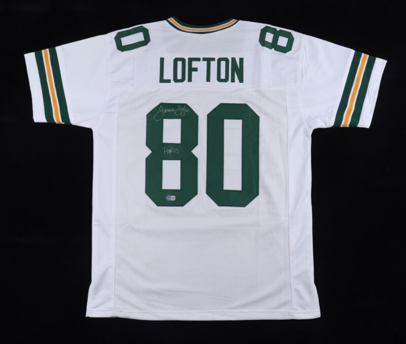 JAMES LOFTON SIGNED AUTOGRAPHED GREEN BAY PACKERS CUSTOM JERSEY BECKETT COA