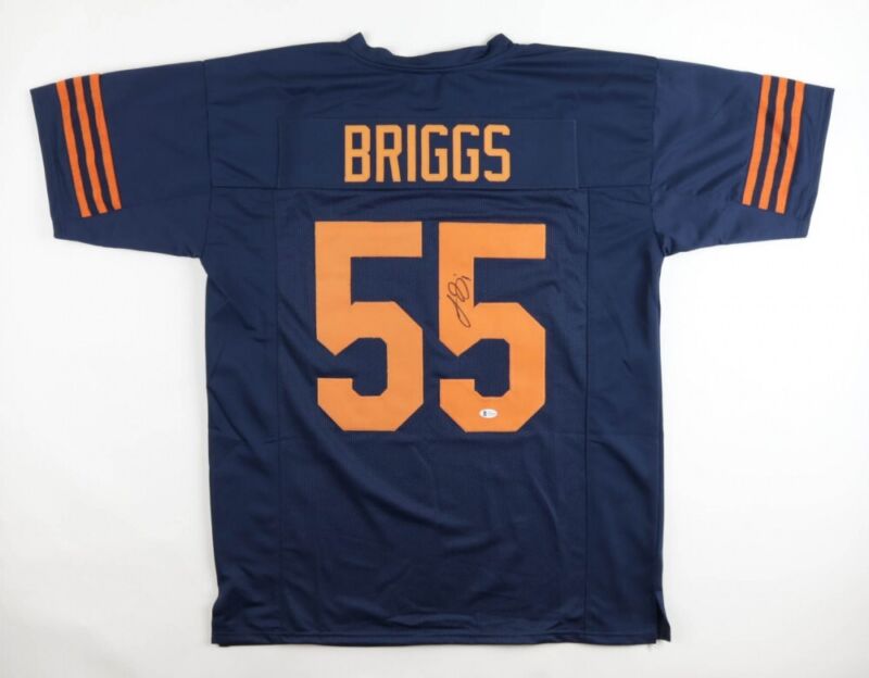 LANCE BRIGGS SIGNED AUTOGRAPHED CHICAGO BEARS CUSTOM JERSEY BECKETT COA