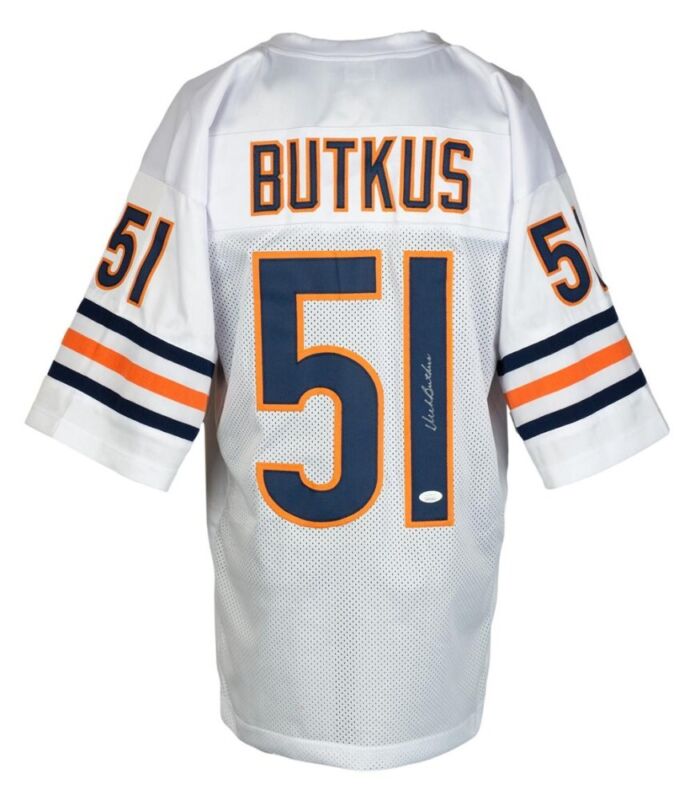 DICK BUTKUS SIGNED AUTOGRAPHED CHICAGO BEARS CUSTOM JERSEY JSA COA