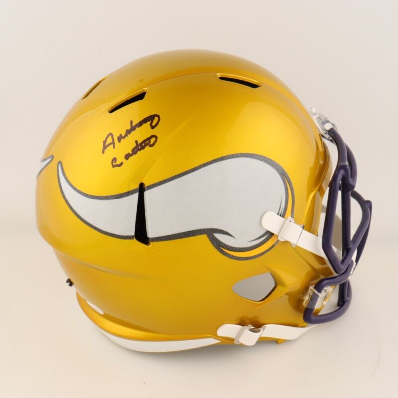 ANTHONY CARTER AUTOGRAPHED MINNESOTA VIKINGS FLASH SPEED REPLICA HELMET JSA COA