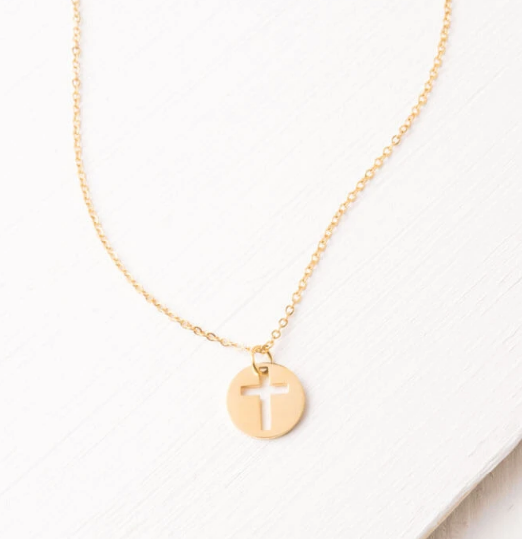 Gold Cross Cutout Pendant Necklace, Give freedom & careers to exploited women!