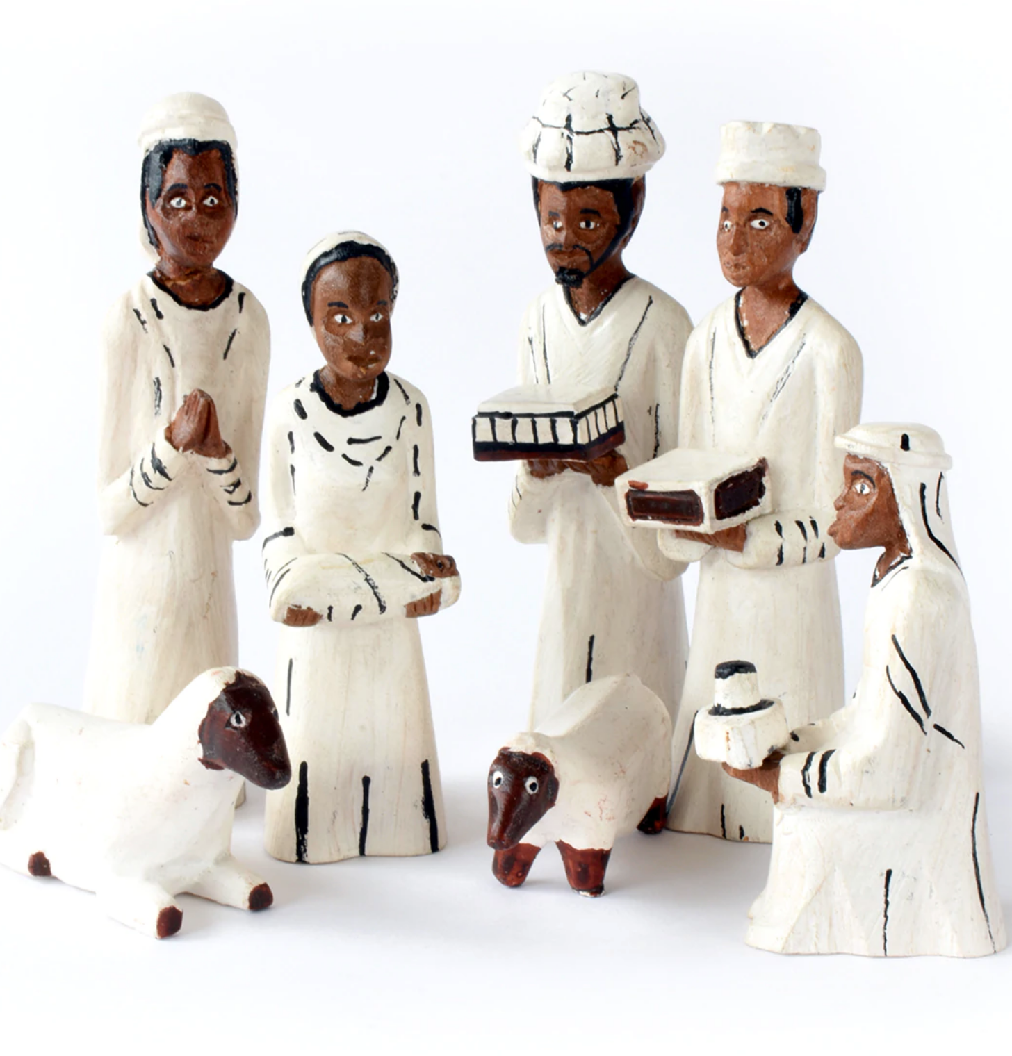 Handcrafted Wooden Christmas Nativity Scene, Fair Trade, Mozambique