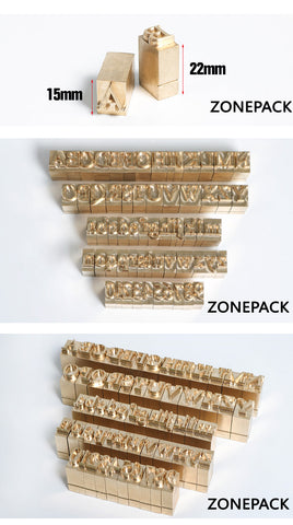 ZONEPACK 23mm thick brass Leather stamp DIY Metal Alphabet Letters numbers symbol Stamps for stamping Craving Tool Brand iron Mold
