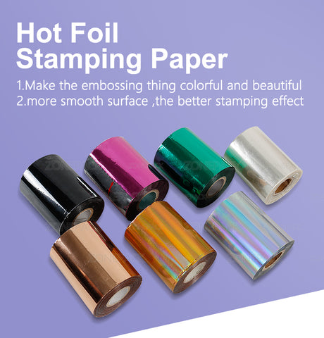 ZONEPACK 8cm Rolls Hot Foil Stamping Paper Heat Transfer Anodized Gilded Paper for Leather PU Wallet Hot foil stamping
